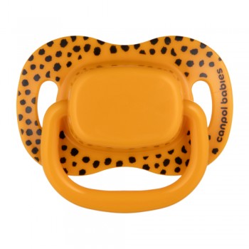 CANPOL BABIES Set symetrických silikónových cumlíkov BabiesBoo 6-18m 2ks oranžový