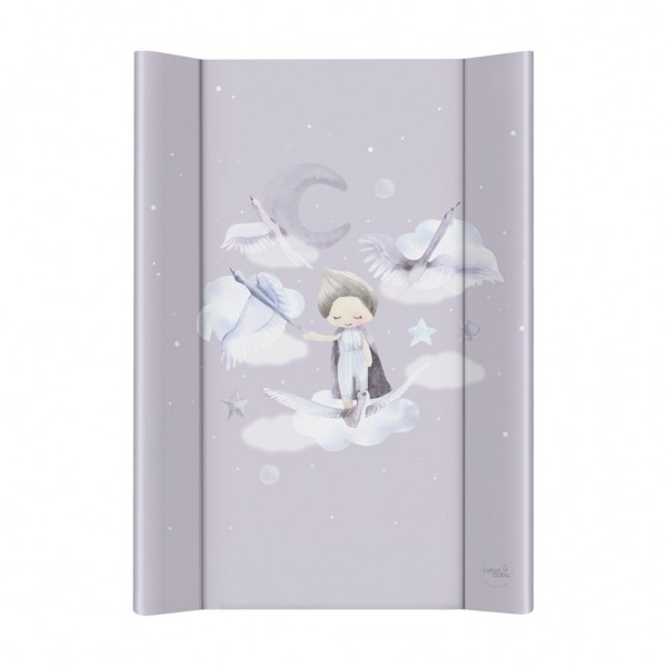 CEBA BABY Podložka prebaľovacia 2-hranná s pevnou doskou (50x70) Basic Wild Swans