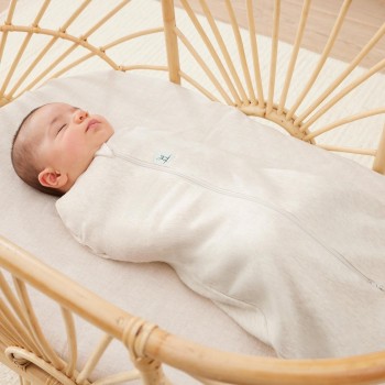 ERGOPOUCH Zavinovačka a vak na spanie 2v1 Cocoon Oatmeal Marle 6-12 m, 8-10 kg, 1 tog