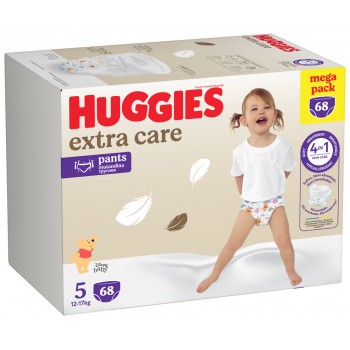 HUGGIES® Nohavičky plienkové jednorazové Extra Care Pants veľ. 5 (12-17 kg), 68 ks BOX