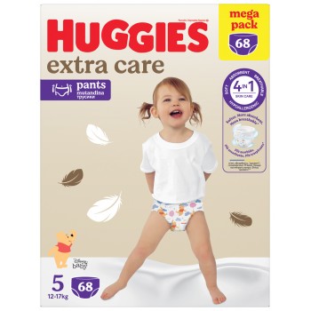 HUGGIES® Nohavičky plienkové jednorazové Extra Care Pants veľ. 5 (12-17 kg), 68 ks BOX