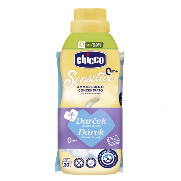 CHICCO Aviváž koncentrovaná Jemný dotyk 750 ml + vlhčené obrúsky 72 ks zadarmo