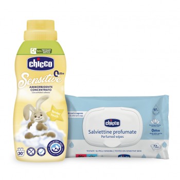 CHICCO Aviváž koncentrovaná Jemný dotyk 750 ml + vlhčené obrúsky 72 ks zadarmo