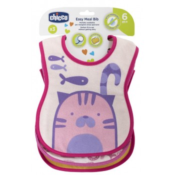 CHICCO Podbradník bavlnený nepremokavý- pink 2ks, 6m+