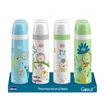 CHICCO Termoska modrá s obrázkami 500 ml