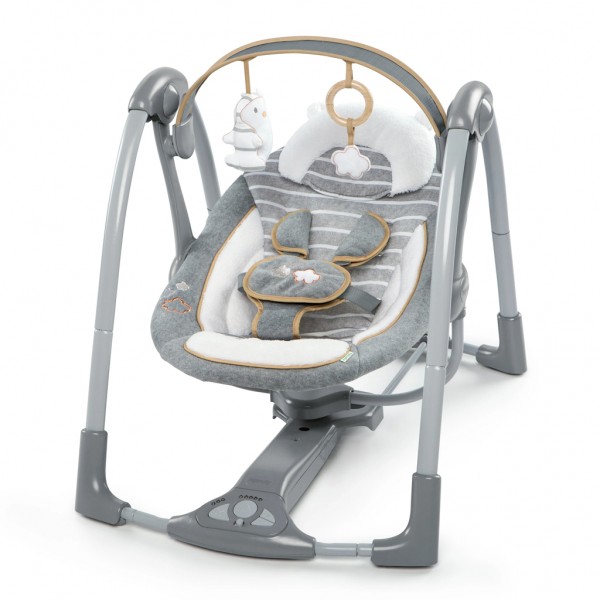 INGENUITY Hojdačka konvertibilná cestovná s melódiou Bella Teddy™ 0m+ do 9kg