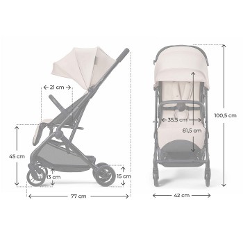 KINDERKRAFT Kočík športový Indy 3 Misty Beige