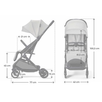 KINDERKRAFT Kočík športový Indy 3 Urban Grey