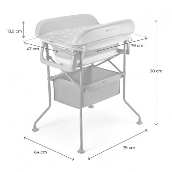 KINDERKRAFT Stolík prebaľovací s vaničkou Bubbly Grey