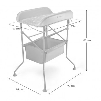 KINDERKRAFT Stolík prebaľovací s vaničkou Bubbly Grey