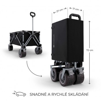 KINDERKRAFT Vozík prepravný skladací Wagon Rollster Black