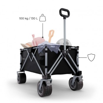 KINDERKRAFT Vozík prepravný skladací Wagon Rollster Black