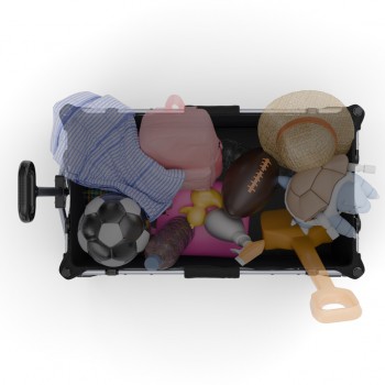KINDERKRAFT Vozík prepravný skladací Wagon Rollster Black