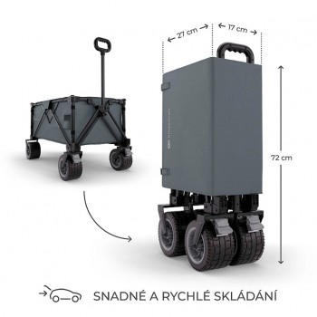 KINDERKRAFT Vozík prepravný skladací Wagon Rollster Grey