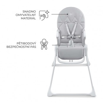 KINDERKRAFT Stolička jedálenská Binci Light Grey