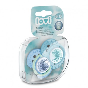 LOVI Cumlík silikónový dynamický Tie dye 6-18m 2ks dievča