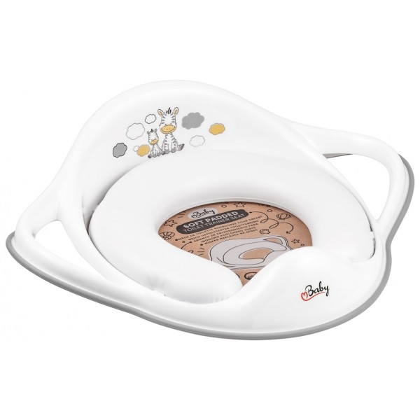 MALTEX Redukcia na WC s úchytmi mäkká Zebra - White