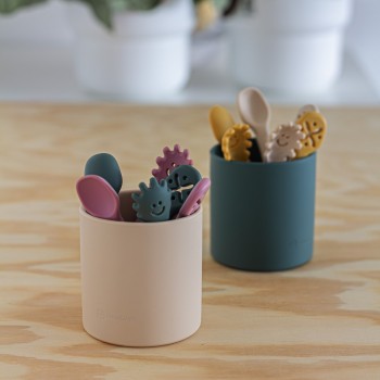 PETITE&MARS Set 3 ks silikónových tréningových lyžičiek Take&Match Sweet Pea 6m+