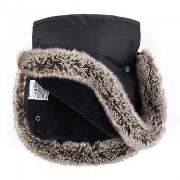 PETITE&MARS Set zimný fusak Arctic 4v1 + rukavice na kočík Furry Forever Black