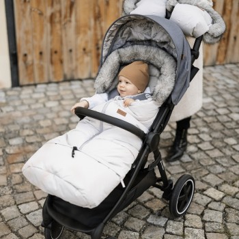 PETITE&MARS Set zimný fusak Arctic 4v1 + rukavice na kočík Furry Mocha Mousse