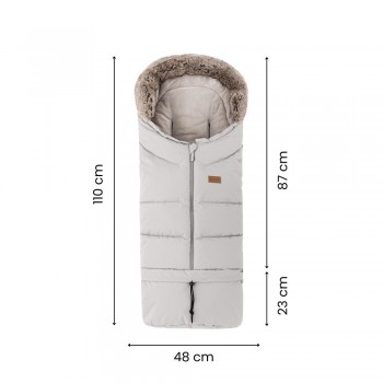 PETITE&MARS Set zimný fusak Arctic 4v1 + rukavice na kočík Furry Mocha Mousse