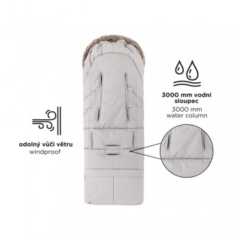 PETITE&MARS Set zimný fusak Arctic 4v1 + rukavice na kočík Furry Mocha Mousse