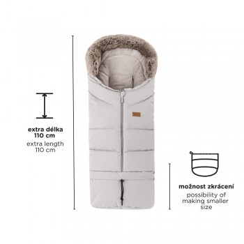 PETITE&MARS Set zimný fusak Arctic 4v1 + rukavice na kočík Furry Sky Whisper