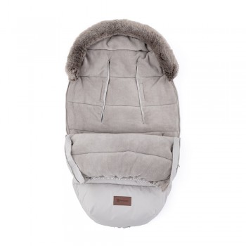 PETITE&MARS Set zimný fusak Comfy 4v1 + rukavice na kočík Furry Champagne Shower