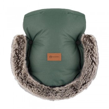 PETITE&MARS Set zimný fusak Comfy 4v1 + rukavice na kočík Furry Veritable Khaki