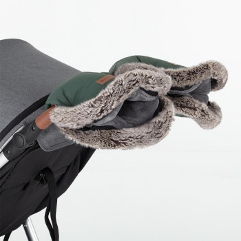 PETITE&MARS Set zimný fusak Comfy 4v1 + rukavice na kočík Furry Veritable Khaki