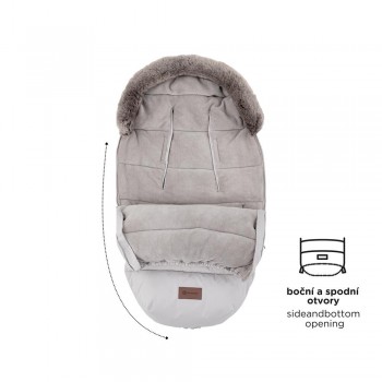 PETITE&MARS Set zimný fusak Comfy 4v1 + rukavice na kočík Furry Veritable Khaki