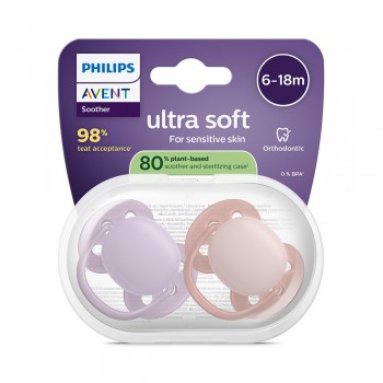 Philips AVENT Cumlík Ultrasoft Premium 6-18m dievča 2 ks
