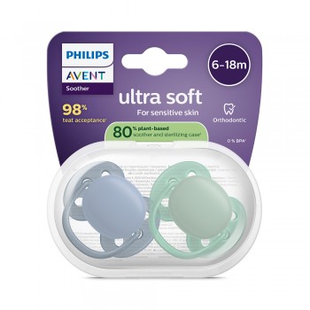 Philips AVENT Cumlík Ultrasoft Premium 6-18m chlapec 2 ks