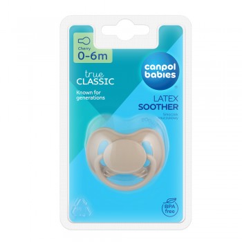 CANPOL BABIES Cumlík kaučukový s okrúhlou špičkou Nude 0-6m béžový