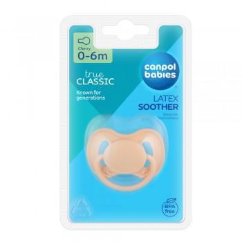 CANPOL BABIES Cumlík kaučukový s okrúhlou špičkou Nude 0-6m krémový