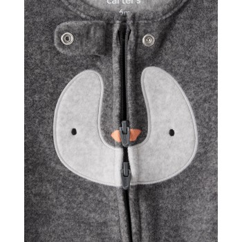 CARTER'S Overal na zips fleece Sleep & Play grey Penguin uni NB/veľ.56