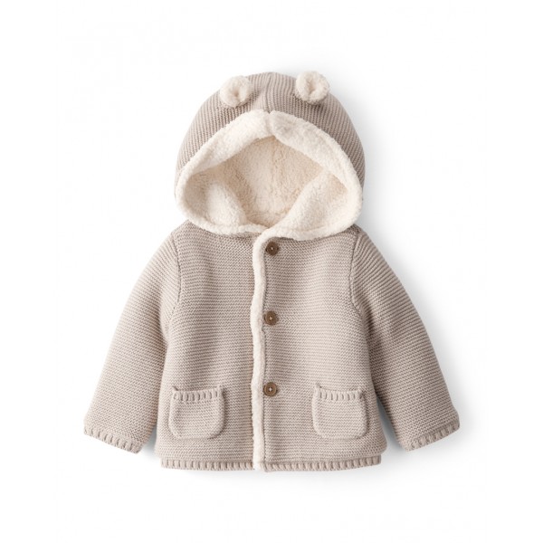 CARTER'S Sveter oteplený prechodný gray chlapec NB/veľ.56