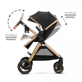 KINDERKRAFT Kočík kombinovaný 3v1 Esme Pro Pure Black