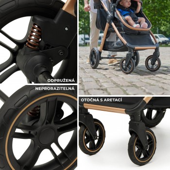 KINDERKRAFT Kočík kombinovaný 3v1 Esme Pro Sand Beige