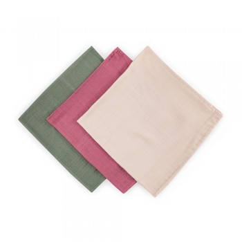 PETITE & MARS Sada plienok bambusová mušelínová 3ks Moussy Botanic Tones 68 x 68 cm