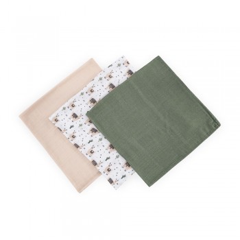 PETITE & MARS Sada plienok bambusová mušelínová 3ks Moussy Llama Vibes 68 x 68 cm