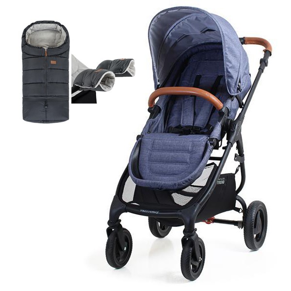 VALCO BABY Kočík športový Trend 4 Ultra Denim + fusak a rukávnik/rukavice Jasie GRY