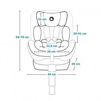 LIONELO Autosedačka Navy i-Size (40-150 cm) Black Turquoise