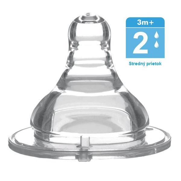 BABYONO Cumlík Klasik silikón, stredný prietok, 3m+