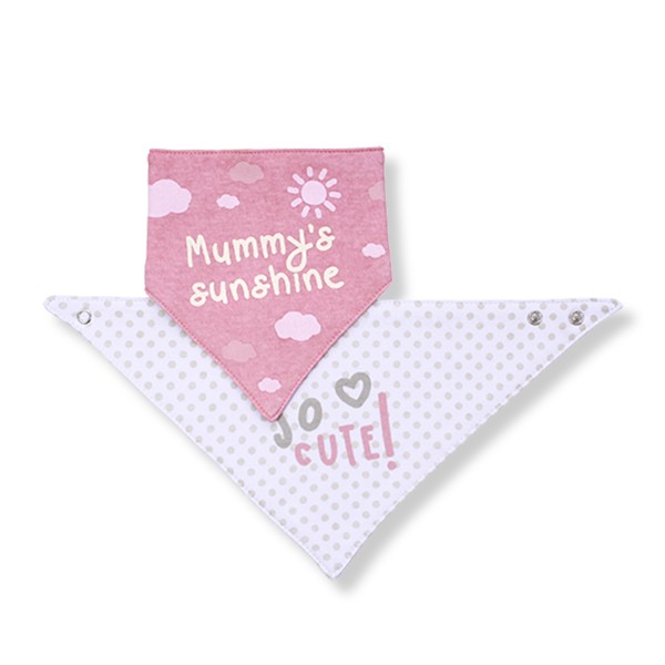 BABYONO Slintáčik malý text ružová 2 ks, 0m+