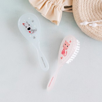 CANPOL BABIES Hrebeň a kefa detská - ružová