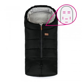 KINDERKRAFT Kočík kombinovaný Nea 2 2v1 Dark Grey + Fusak 3v1 Jibot Horizontal Ink Black