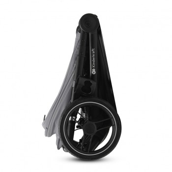 KINDERKRAFT Kočík kombinovaný Nea 2 2v1 Platinum Grey + Fusak 3v1 Jibot Horizontal Ink Black