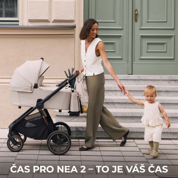 KINDERKRAFT Kočík kombinovaný Nea 2 2v1 Platinum Grey + Fusak 3v1 Jibot Horizontal Ink Black