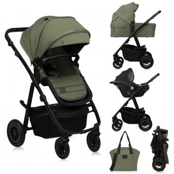 LIONELO Kočík kombinovaný Amber Plus 3v1 Green Forest